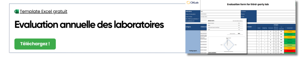 Évaluation annuelle des laboratoires : télécharger la grille d'évaluation des laboratoires sous-traitants